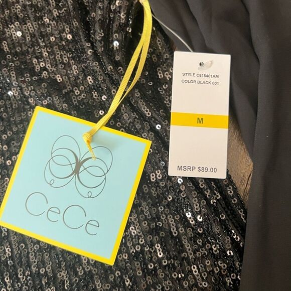 CeCe Long Sleeve Sequin Blouse- Size Medium - Picture 4 of 8